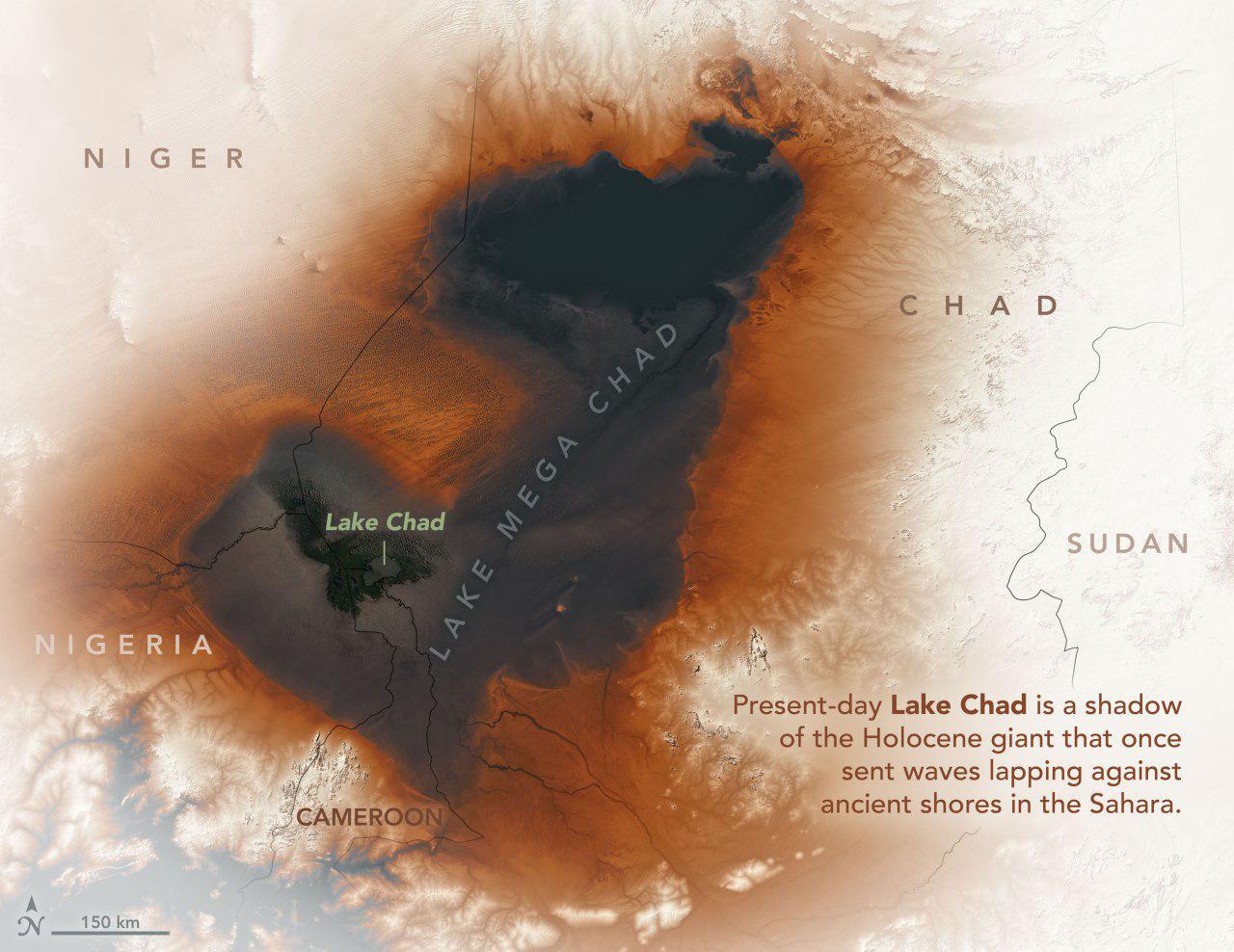Спутники показали очертания древнего озера Мега-Чад