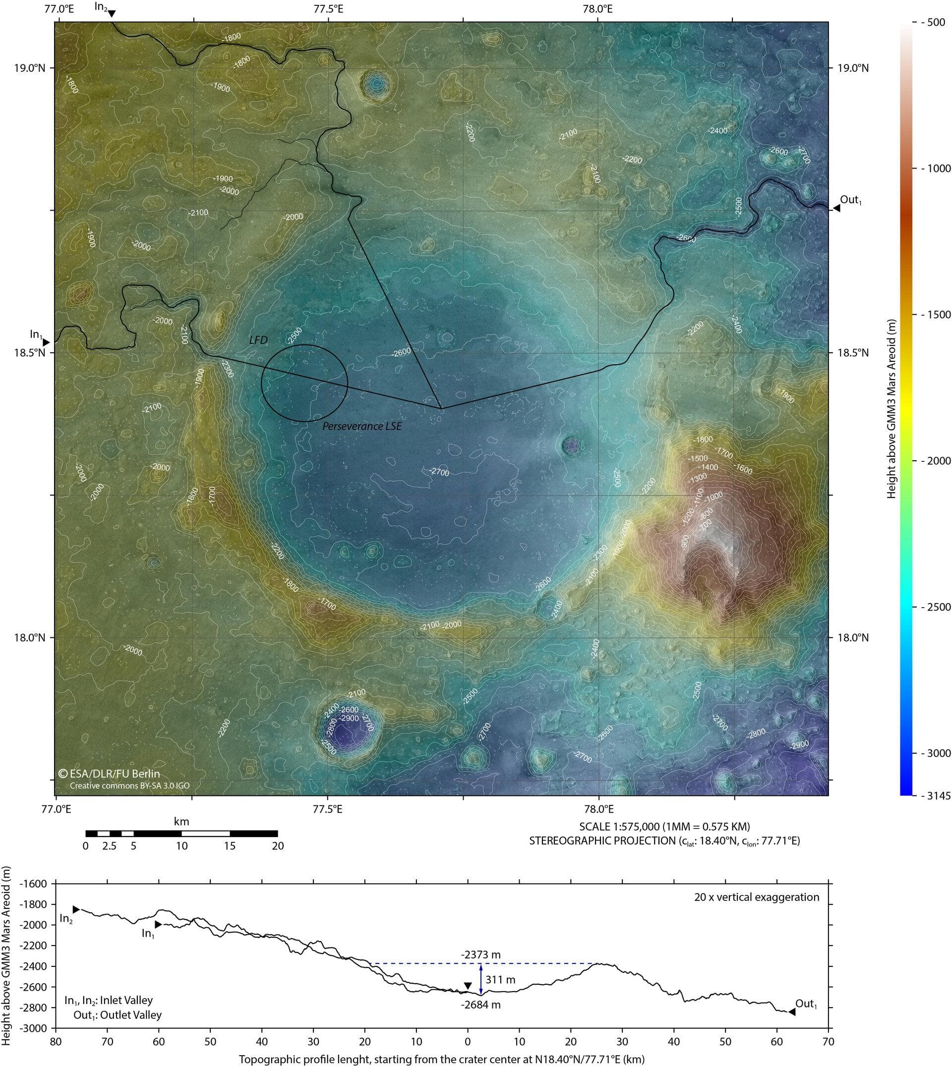 Опубліковано нову топографічну карту кратера Єзеро