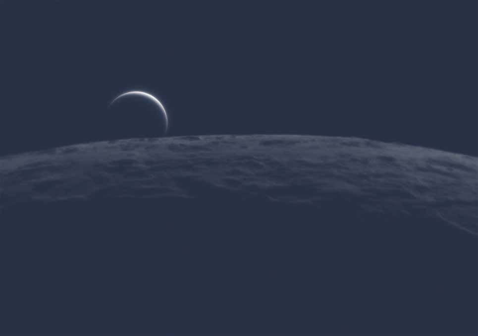 Венера над горизонтом Луны