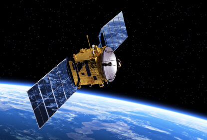Communication Satellite Orbiting Earth