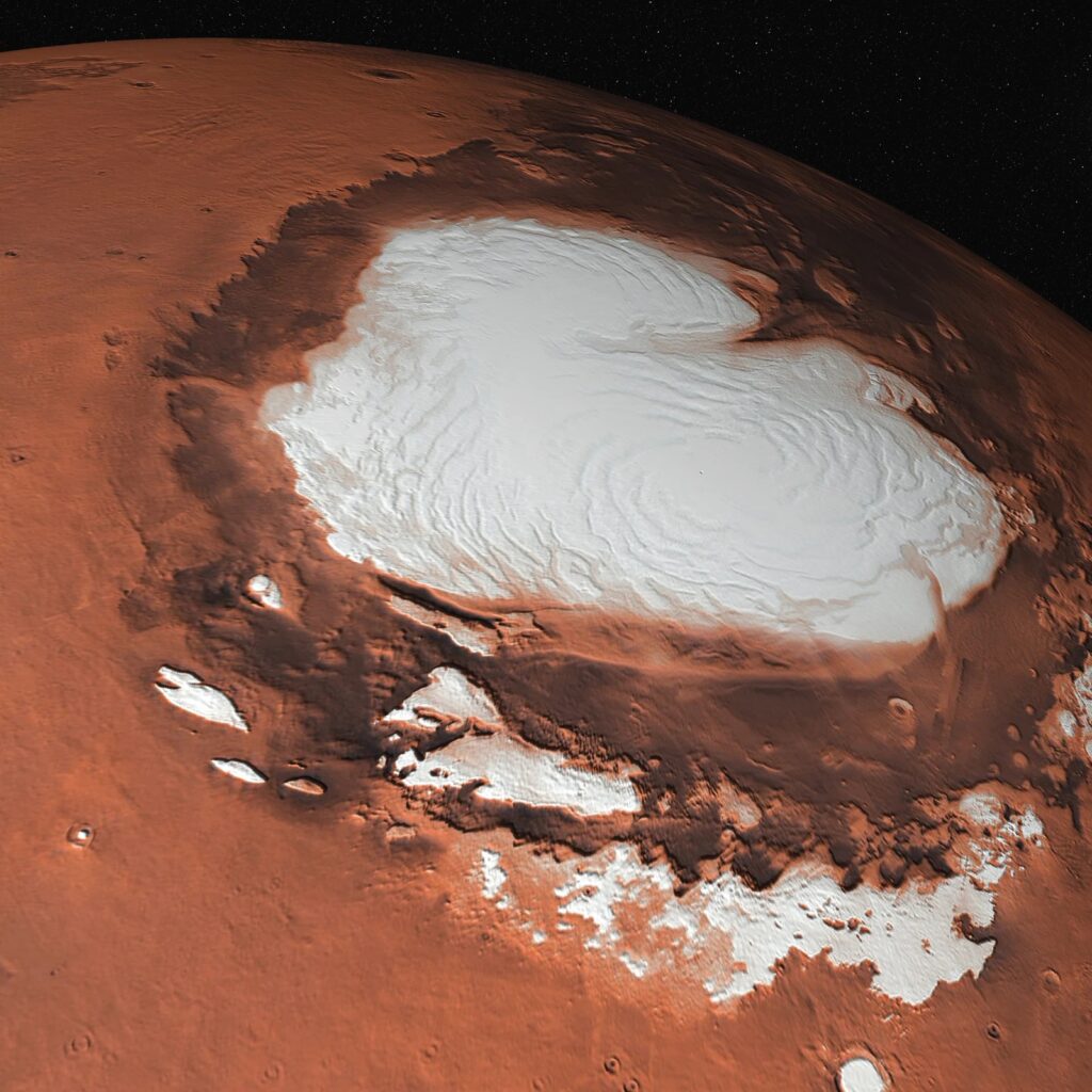 Moving glaciers of dry ice found on Mars