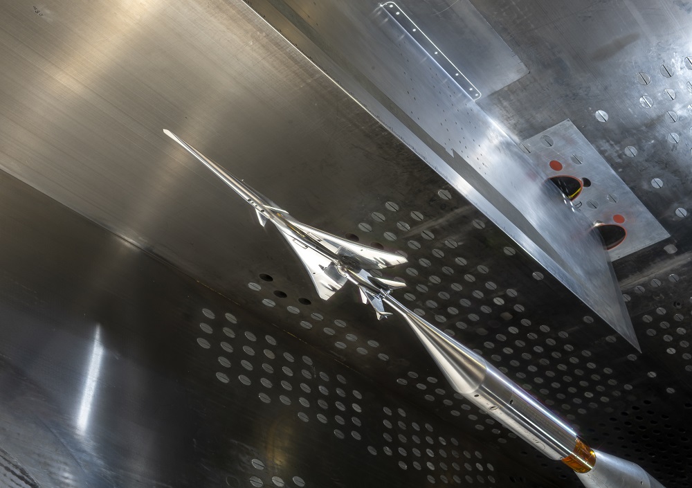 Тесирование модели X-59 в аэродинамической трубе