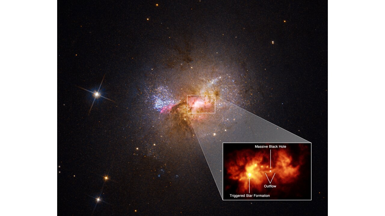 Черная дыра помогает в рождении звёзд