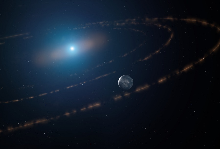 «Зона жизни» WD1054–22 и планета в ней. 
