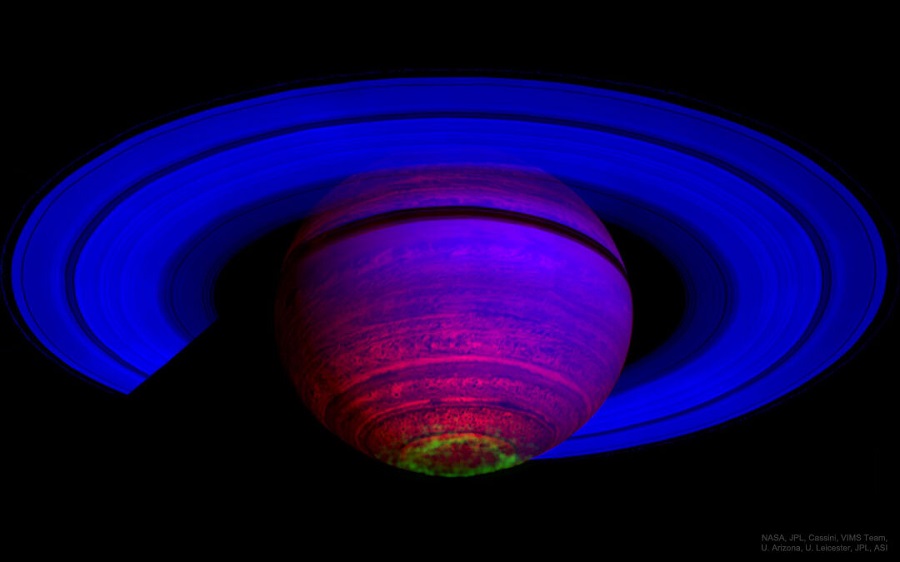 Полярные сияние на Сатурне