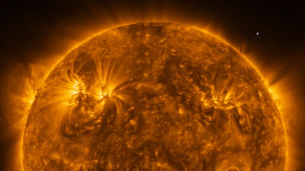 Фрагмент зображення Сонця, отриманий Solar Orbiter під час проходження останнього перигелію