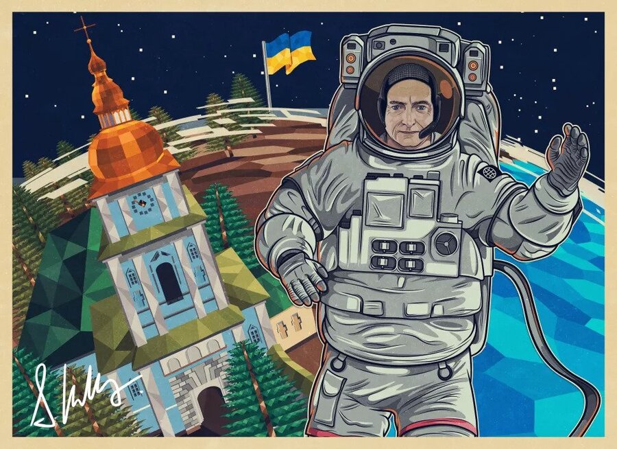 Скотт Келли создал картину в поддержку Украины