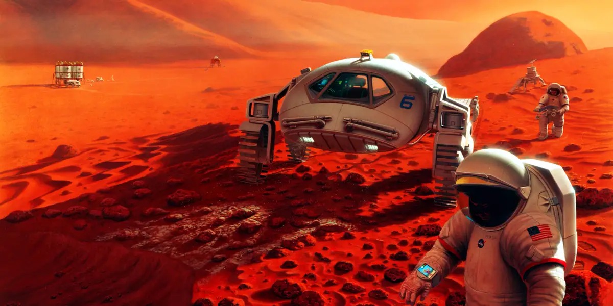 Вездеходы помогут астронавтам двигаться по поверхности Марса.