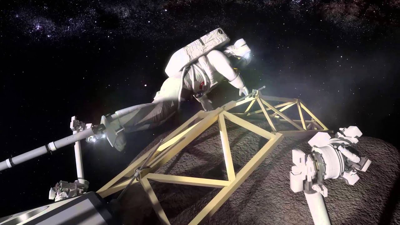 Ілюстрація висадки астронавта на астерої
