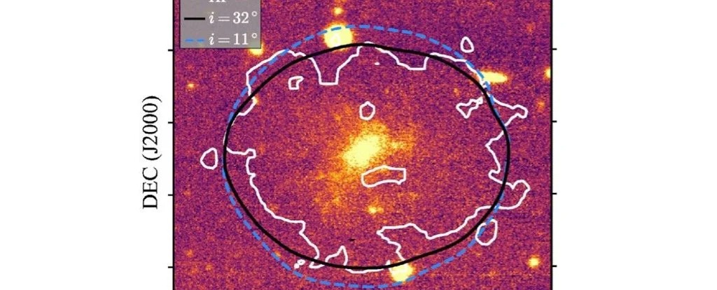 Радиоизображение нейтрального водорода в галактике AGC 114905