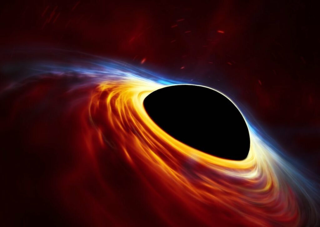 Скорость вращение сверхмассивной черной дыры