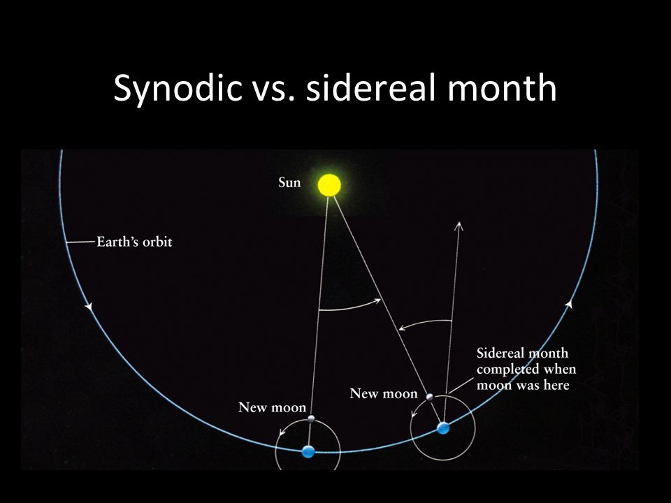 Сидерический и синодический периоды Луны
