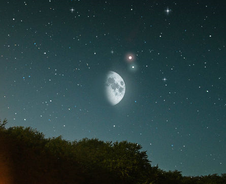 Hi, Mars! Hello, Uranus! Observe the conjunction of the two smallest outer planets