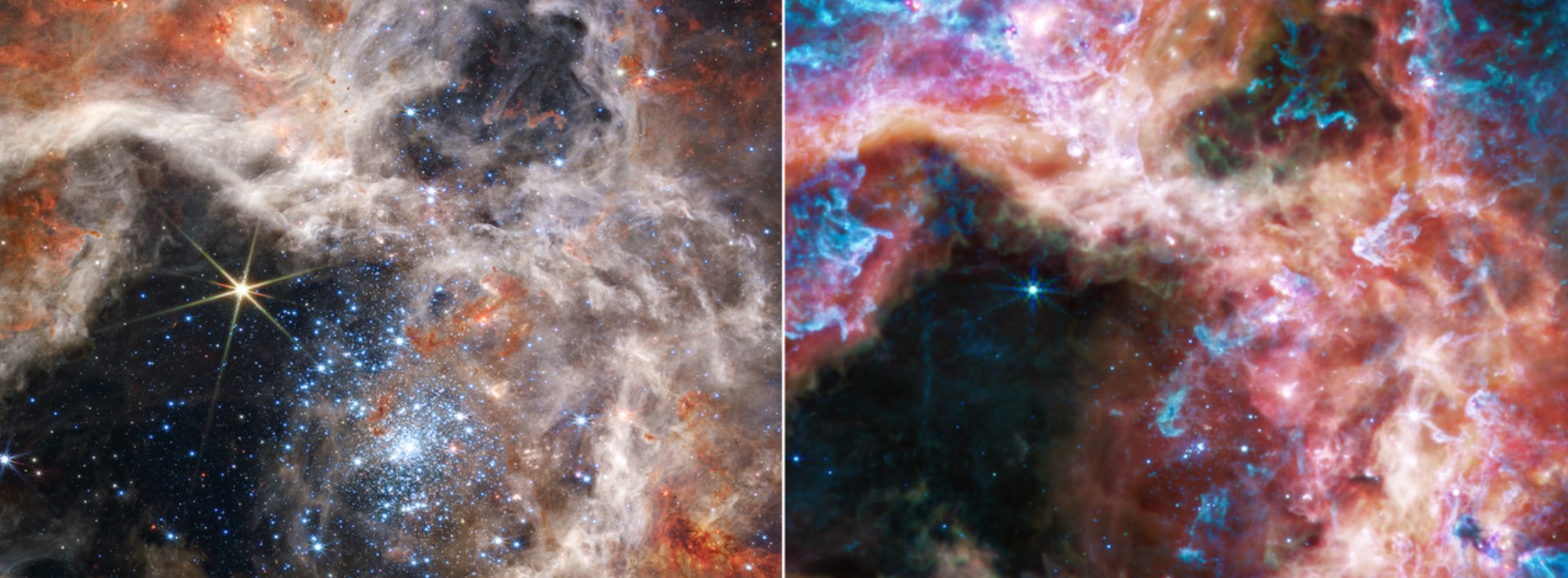 James Webb фокусируется на области, окружающей центральное звездное скопление
