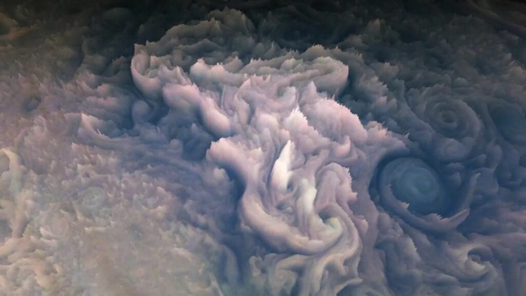 Облака Юпитера в трехмерном изображении