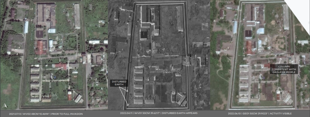 Супутникові знімки колонії в Оленівці в квітні
