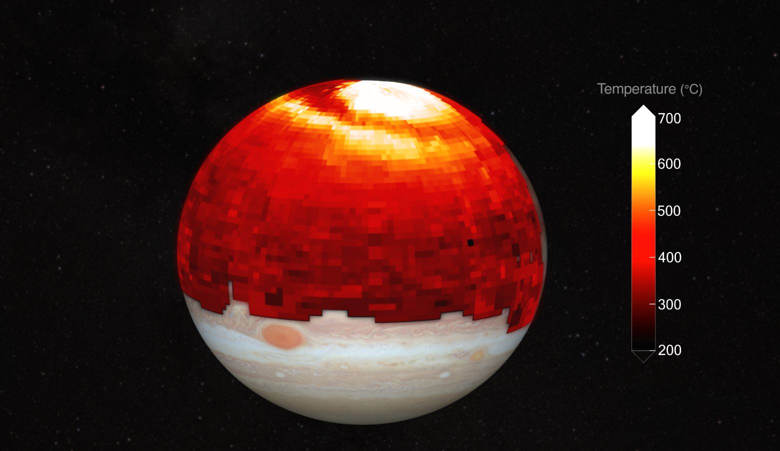 Измерение температуры верхних слоев атмосферы Юпитера
