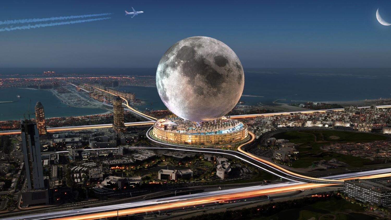 A moon-shaped hotel will be built on Earth for “space travel”