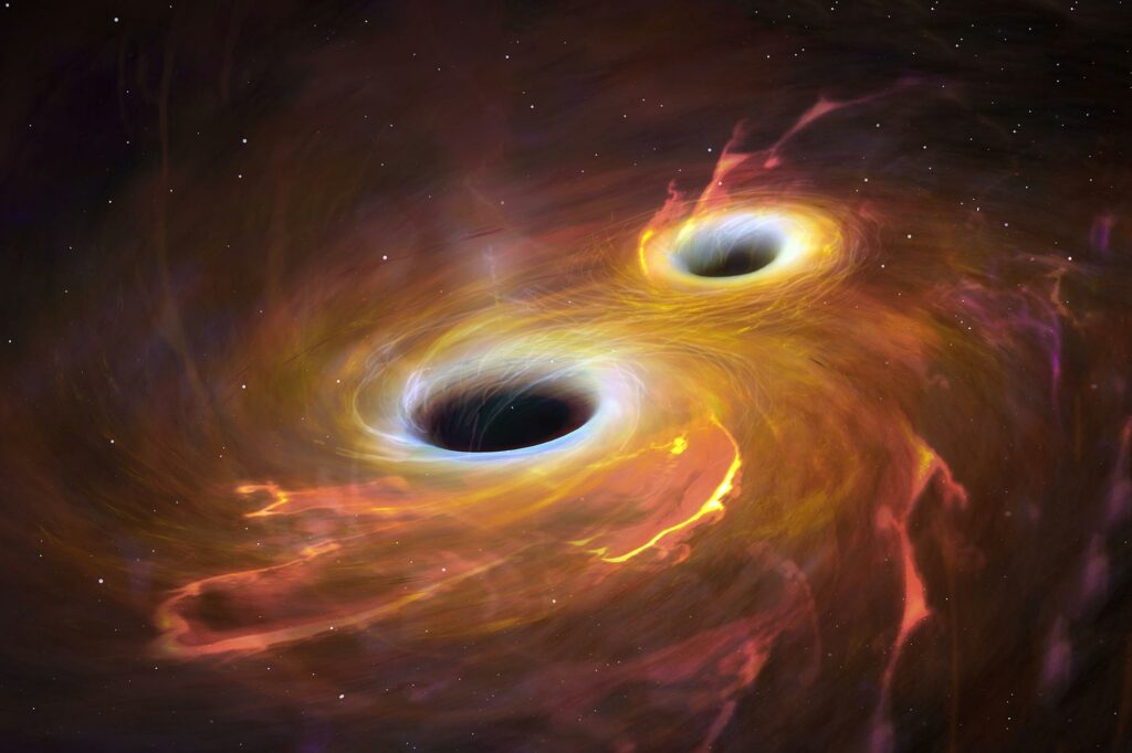У більшої з чорних дір спостерігається прецесія