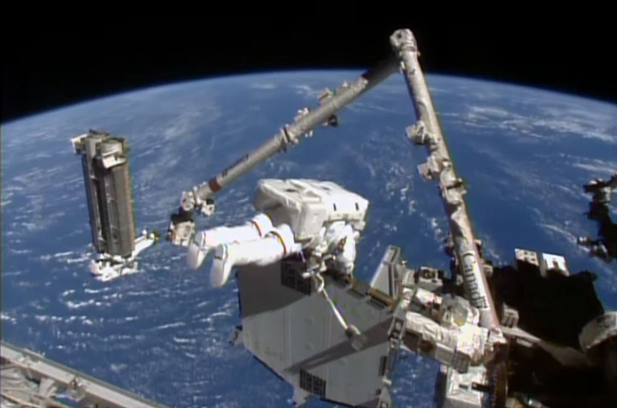 Astronauts installed a new solar panel on the ISS