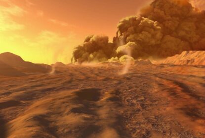 Пылевая буря на Марсе