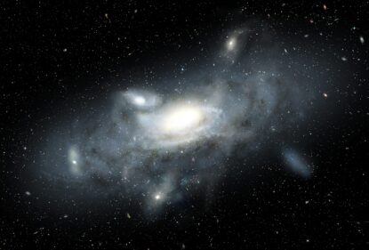 Художественное изображение нашей галактики Млечный Путь в ее молодости