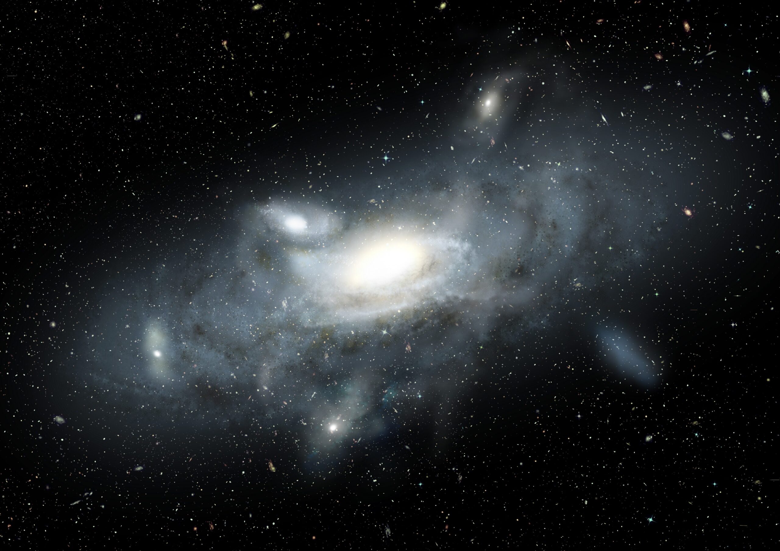 Художественное изображение нашей галактики Млечный Путь в ее молодости