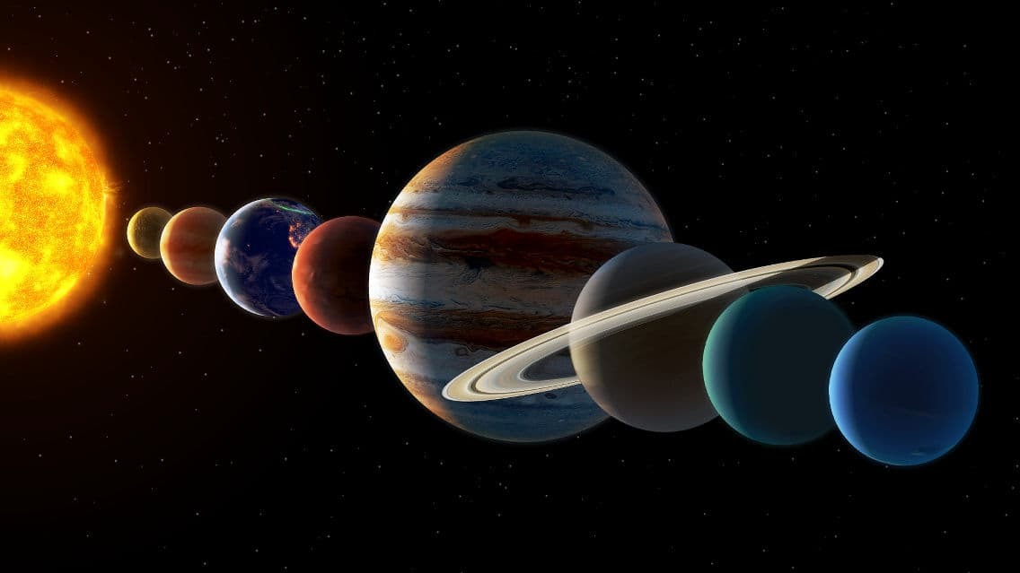 Схематична ілюстрація параду планет