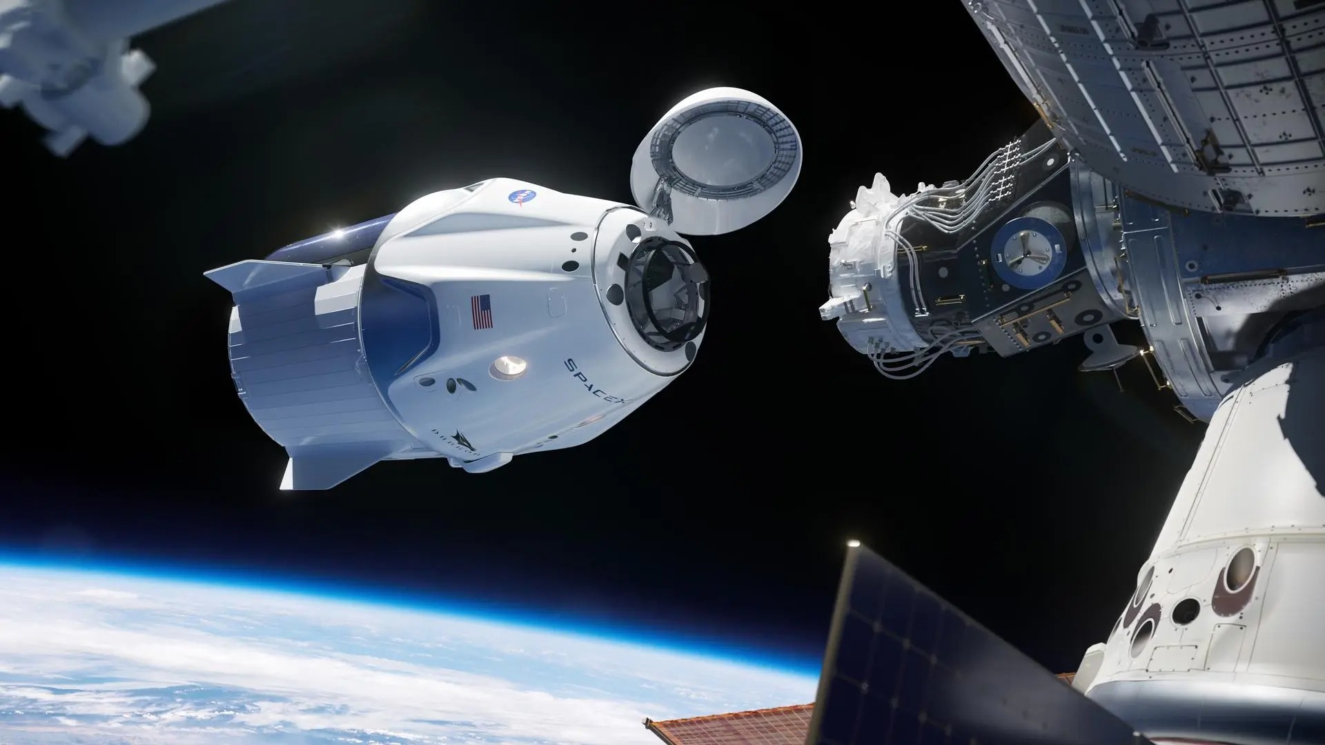 Отстыковка космического корабля Crew Dragon от МКС