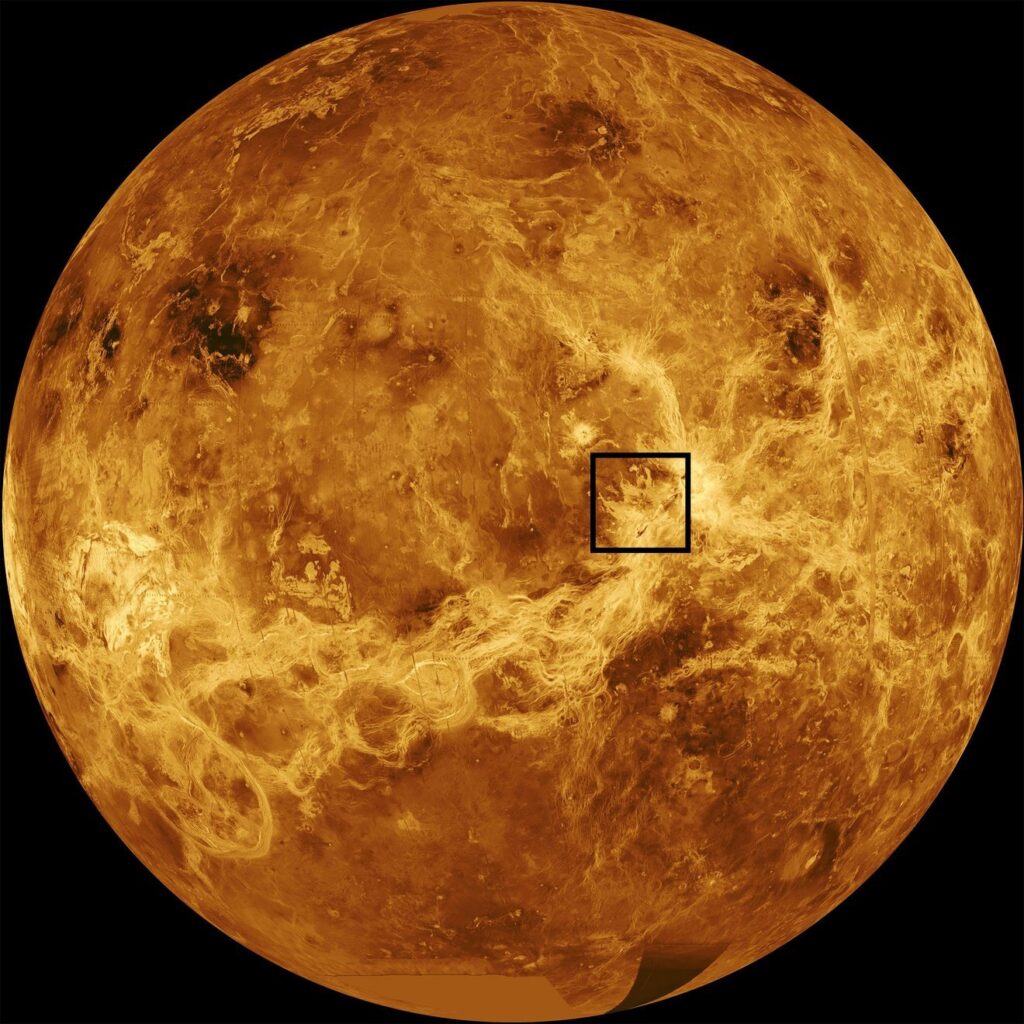 Положение вулкана на Венере