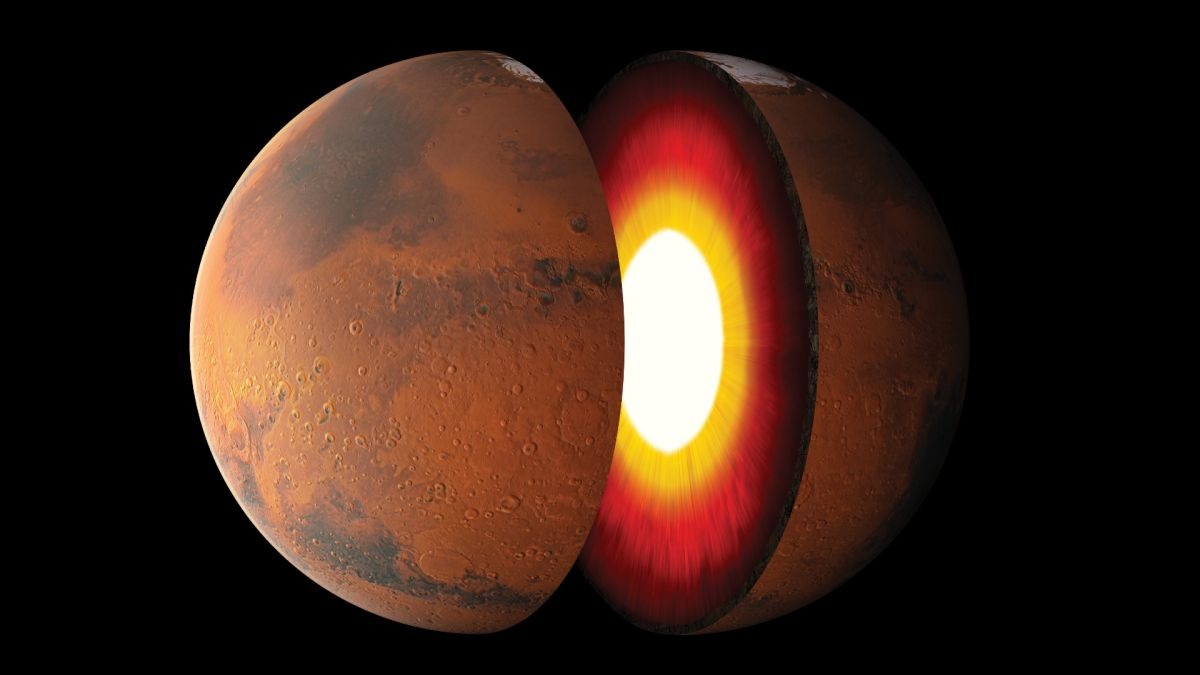 Впечатление художника о внутреннем строении Марса