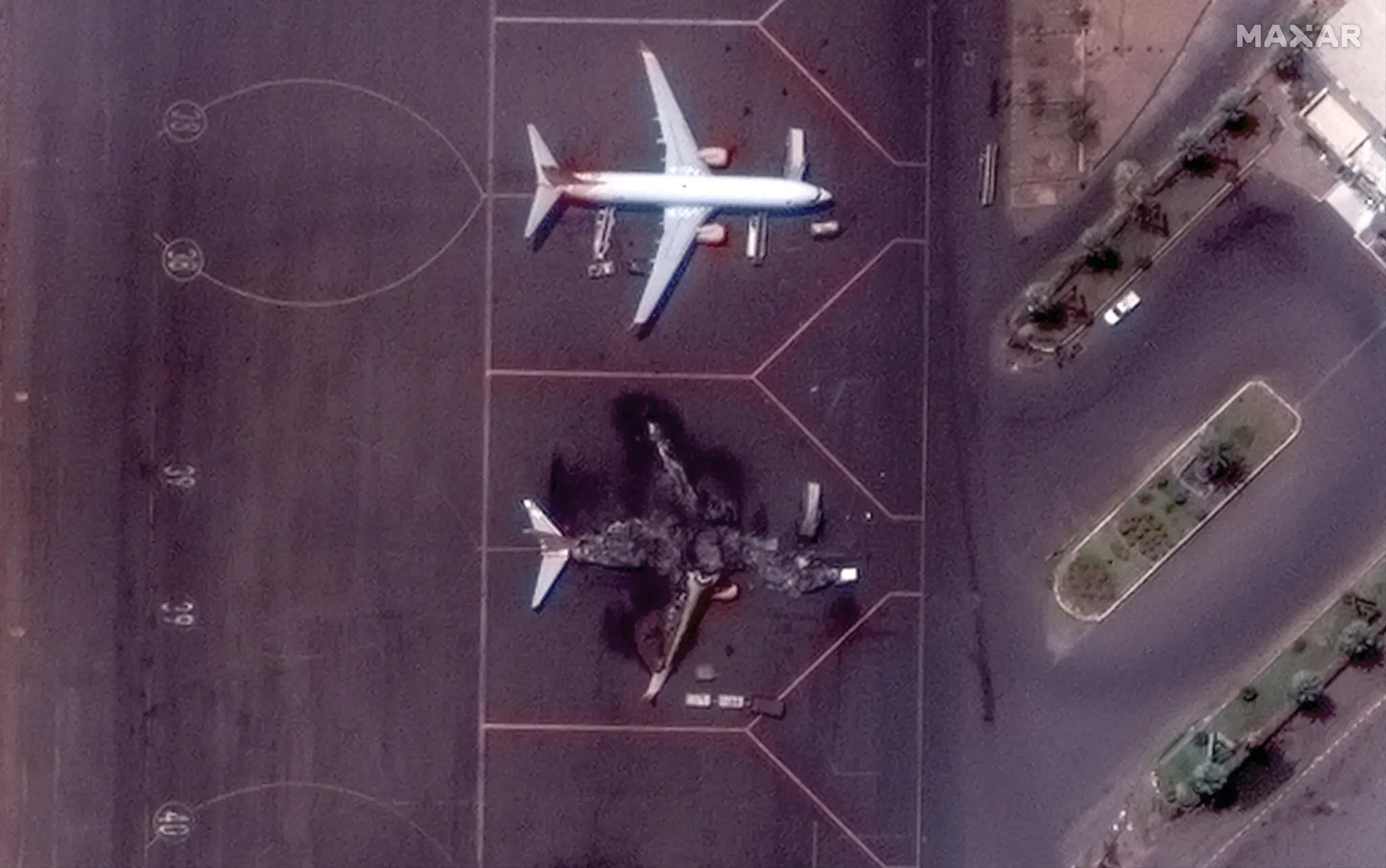 Satellites showed a Ukrainian plane destroyed in Sudan