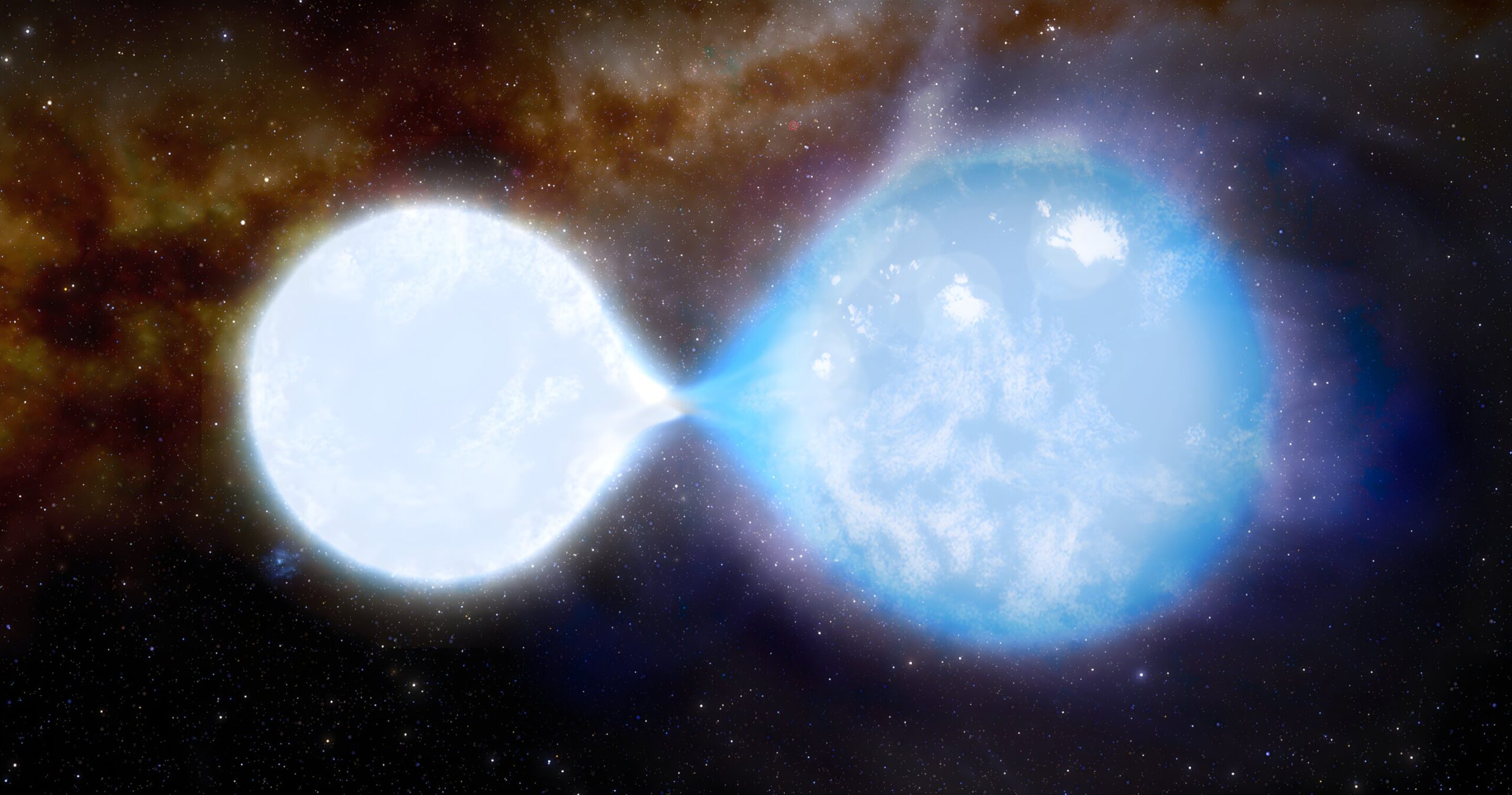 Giant pair of interconnected stars will turn into black holes