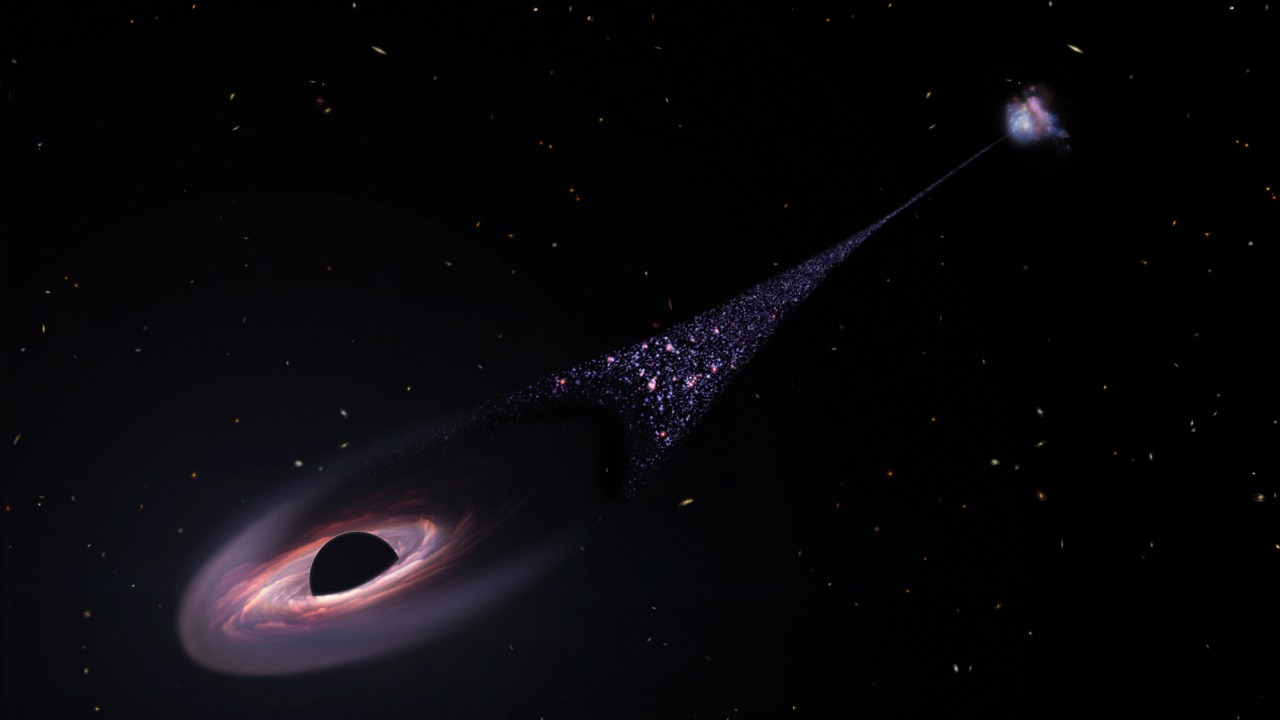 Враження художника від надмасивної чорної діри-втікача