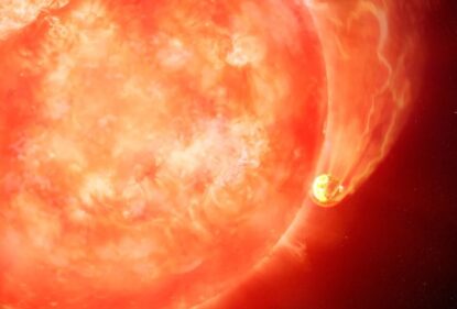 умирающая солнцевидная звезда поглотила экзопланету