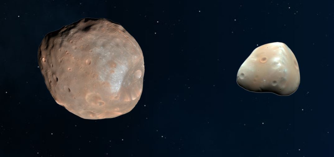 Два маленьких спутника Марса: Фобос и Деймос