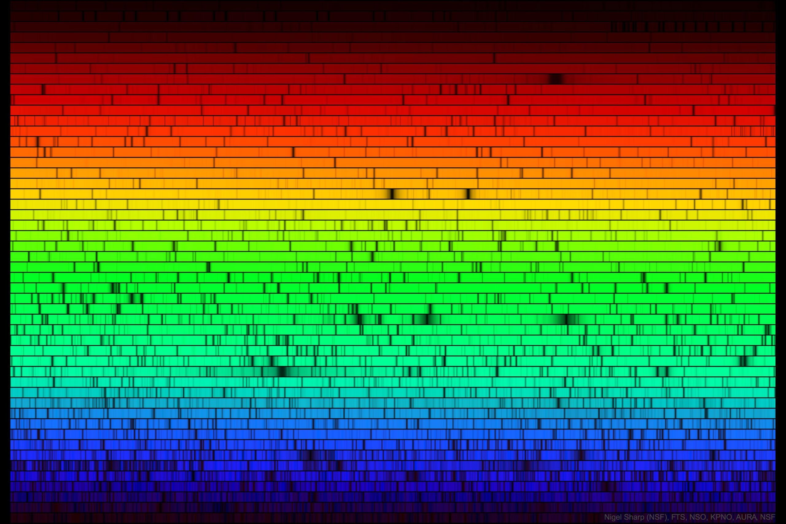 Все видимые цвета Солнца, образованные в Солнечной обсерватории McMath-Pierce