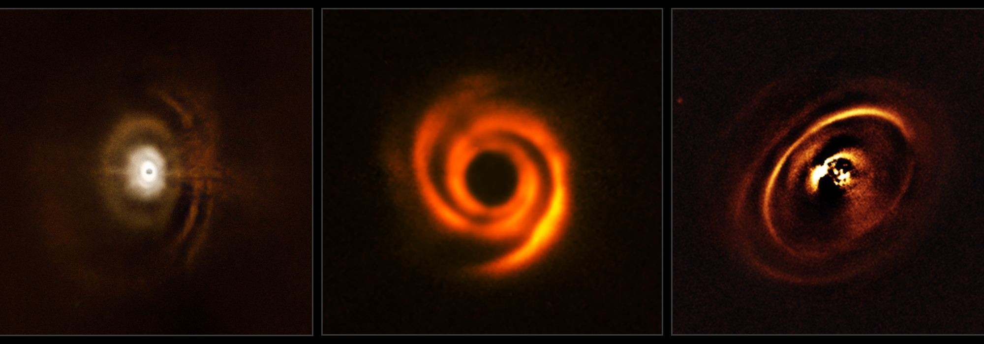 Три протопланетных диска, снятые Очень Большим Телескопом ESO