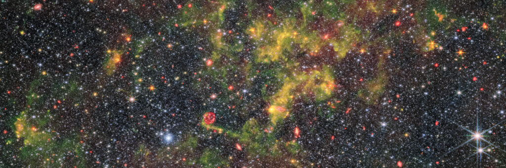 James Webb photographs dust clouds in a nearby galaxy