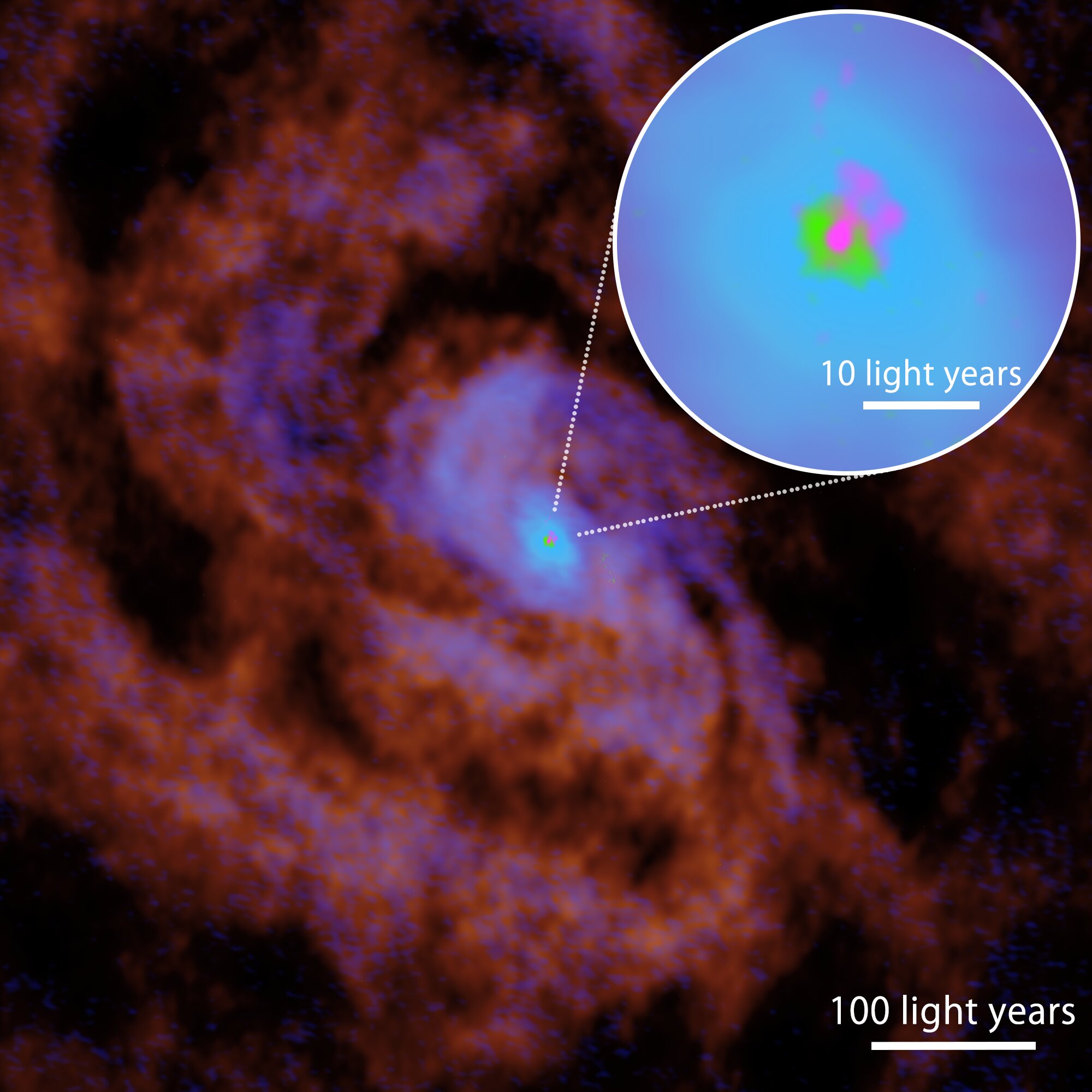 Supermassive black hole turns out to be like a fountain