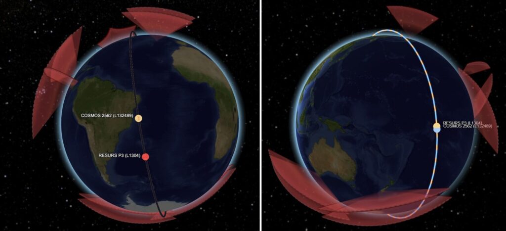 Зближення двох російських супутників на орбіті