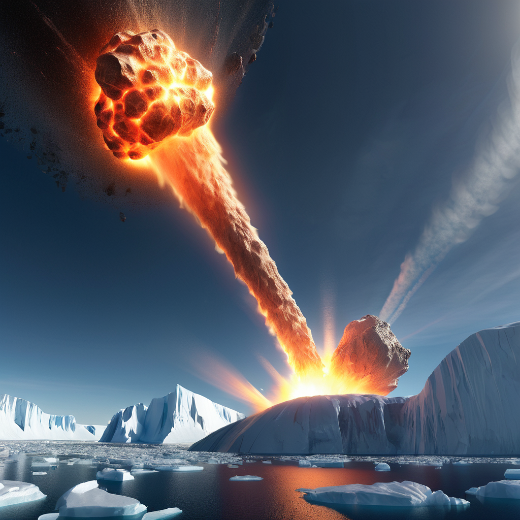 Взрыв астероида над Антарктидой