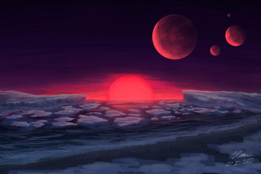 Представление художника о TRAPPIST-1e