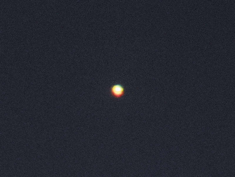 Анімація зеленого "спалаху" над Венерою