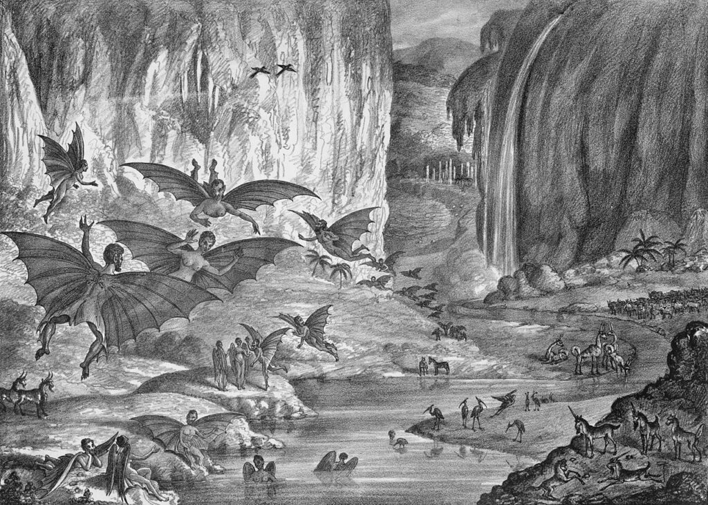 Изображение жизни на Луне из фейковой статьи 1835 года