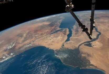 Аравийский полуостров с дельтой Нила и Красным морем, снимок с Международной космической станции