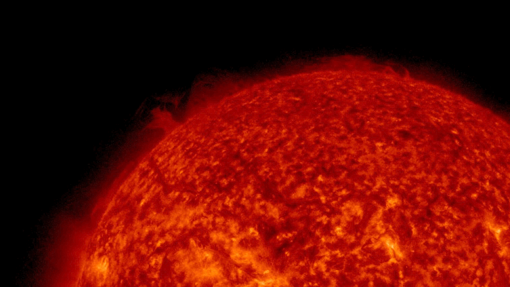 Вибух величезної петлі плазми з протилежного боку Сонця