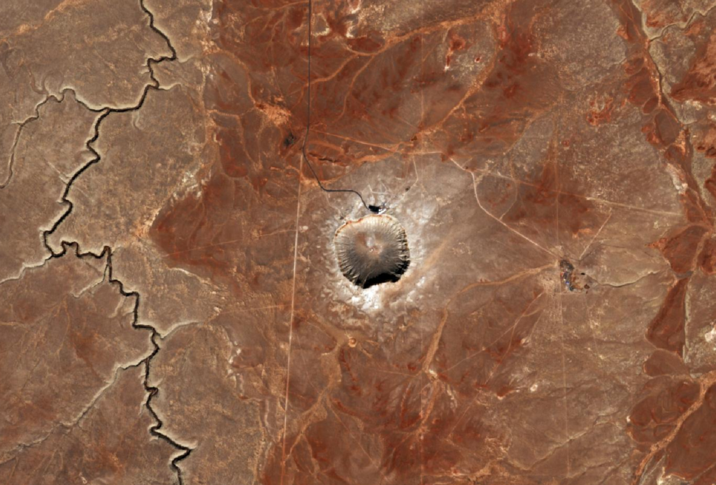 Satellite photos of the famous Arizona crater.