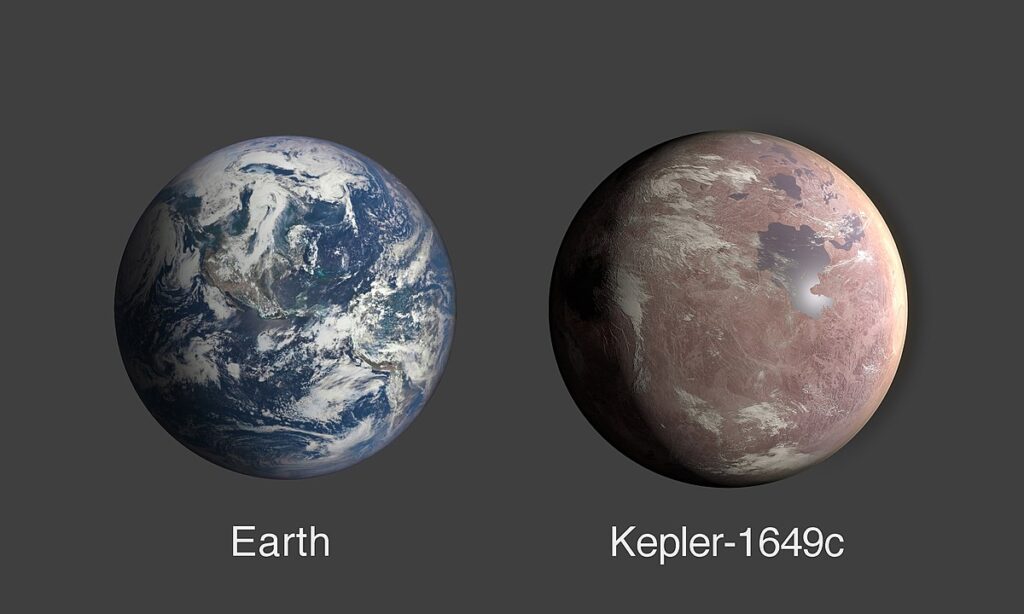 Порівняння Kepler-1649c з Землею