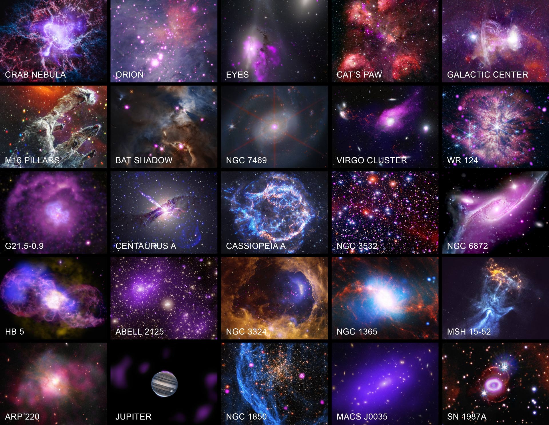 Chandra Observatory celebrates 25 years in space with a collection of stunning photographs of the Universe